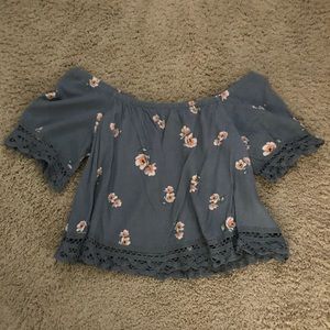 Floral Lace Off The Shoulder Top